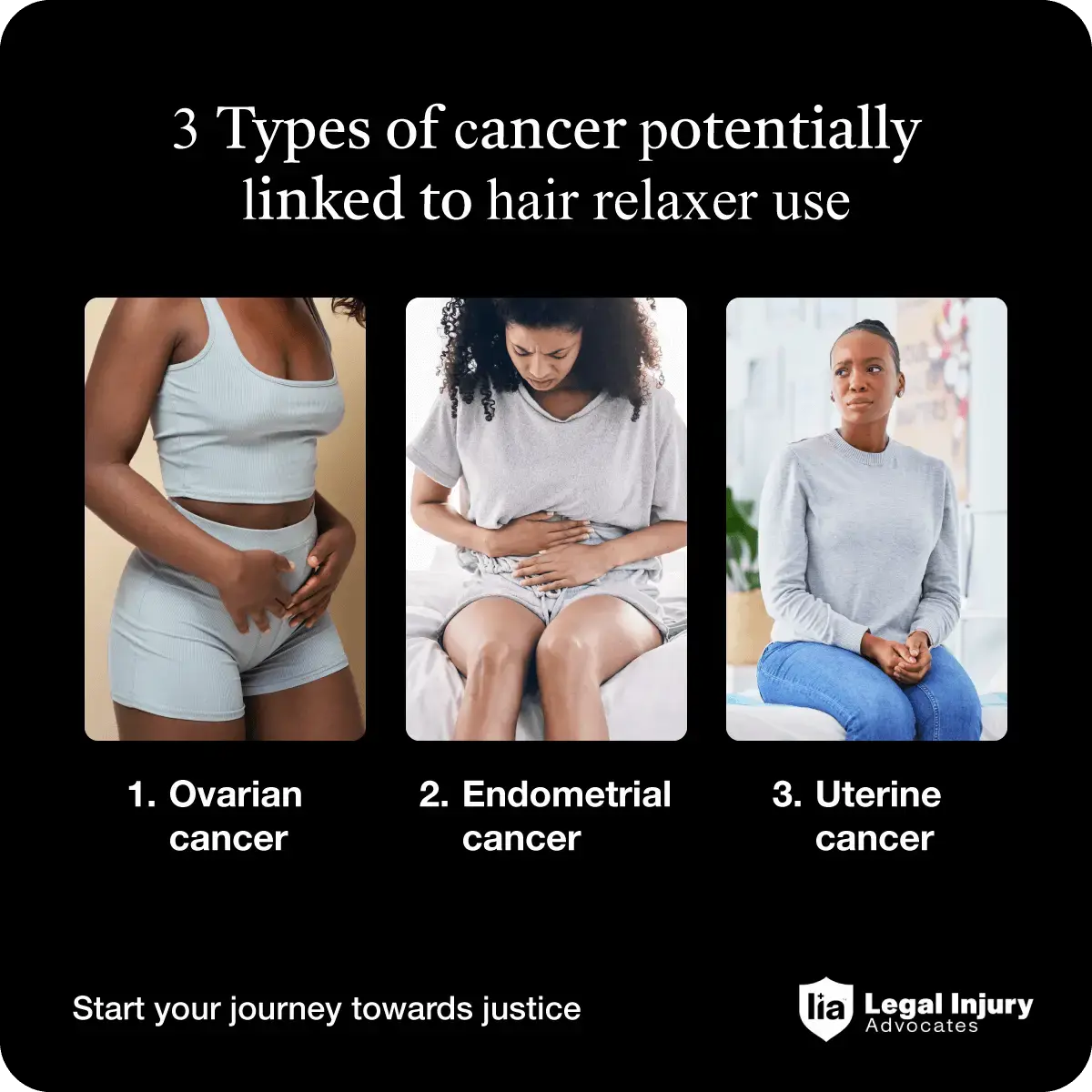Hair relaxer claim qualifying health risks.