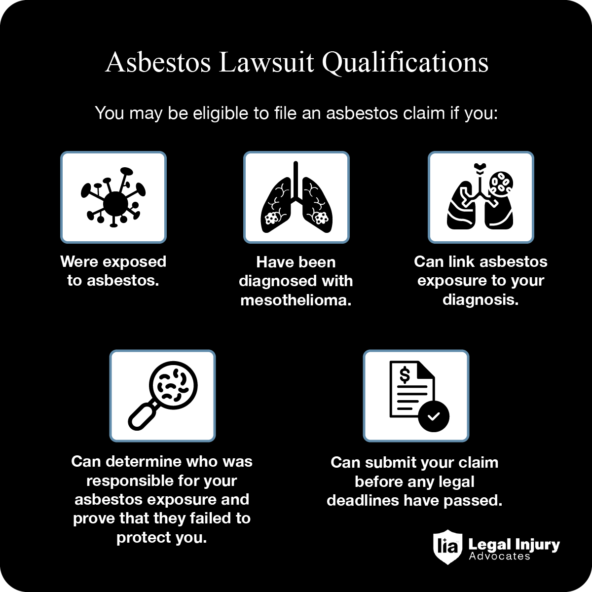 Find out who may qualify for an asbestos lawsuit.